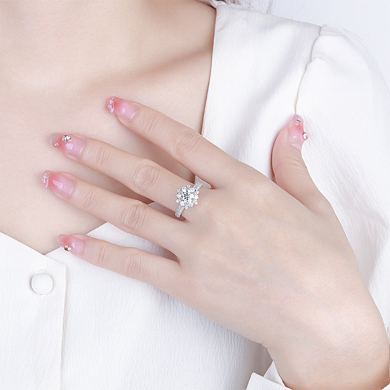 S925 Sterling Silver Moissanite Ring