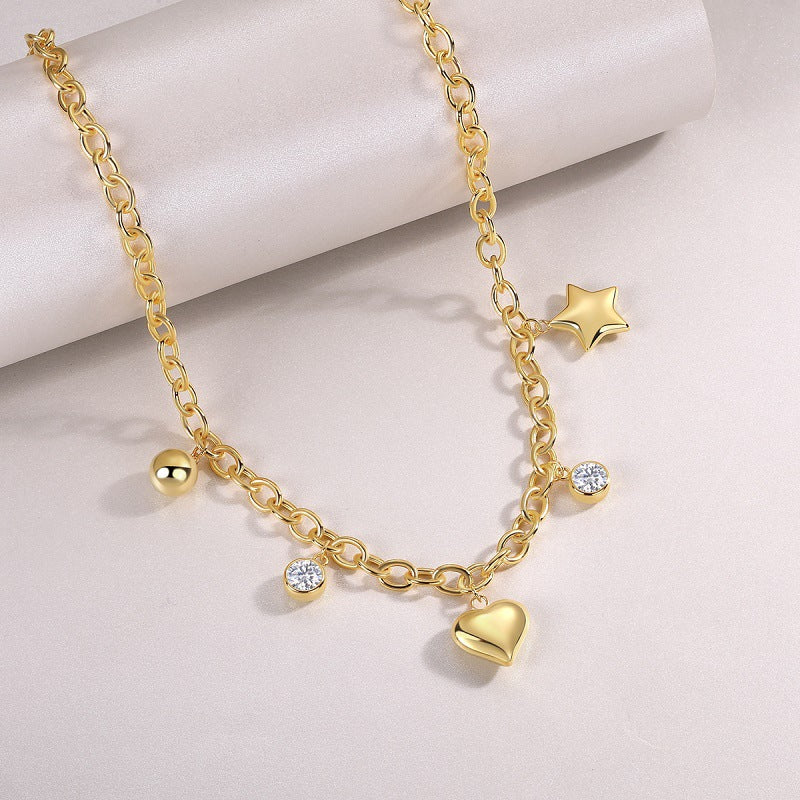 S925 Sterling Silver Moissanite Pendant Daily 18"