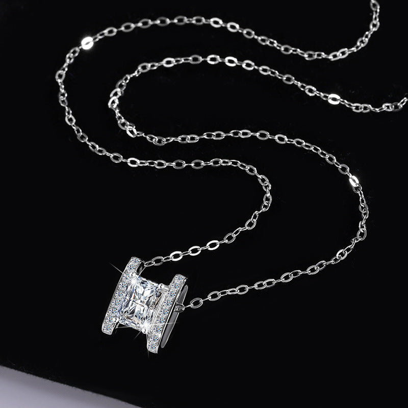 S925 Sterling Silver Moissanite Pendant Daily 18"