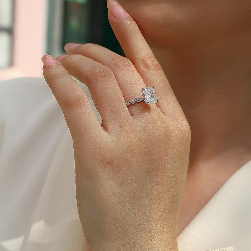 S925 Sterling Silver Moissanite Ring