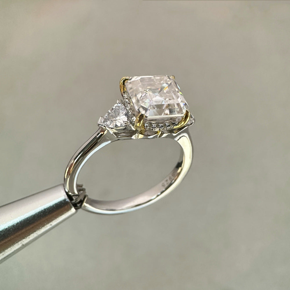 S925 Sterling Silver Moissanite Ring