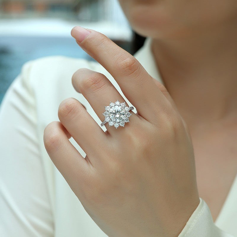 S925 Sterling Silver Moissanite Ring