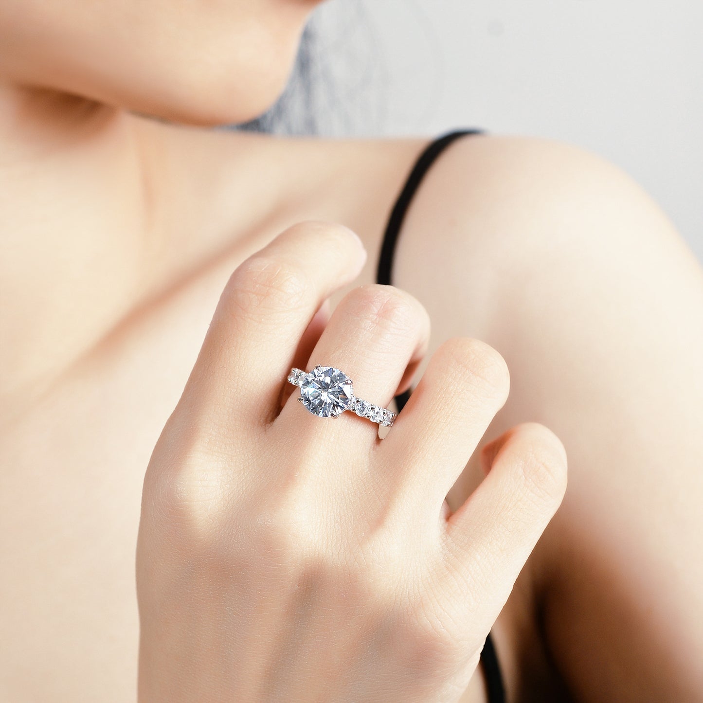 S925 Sterling Silver Moissanite Ring