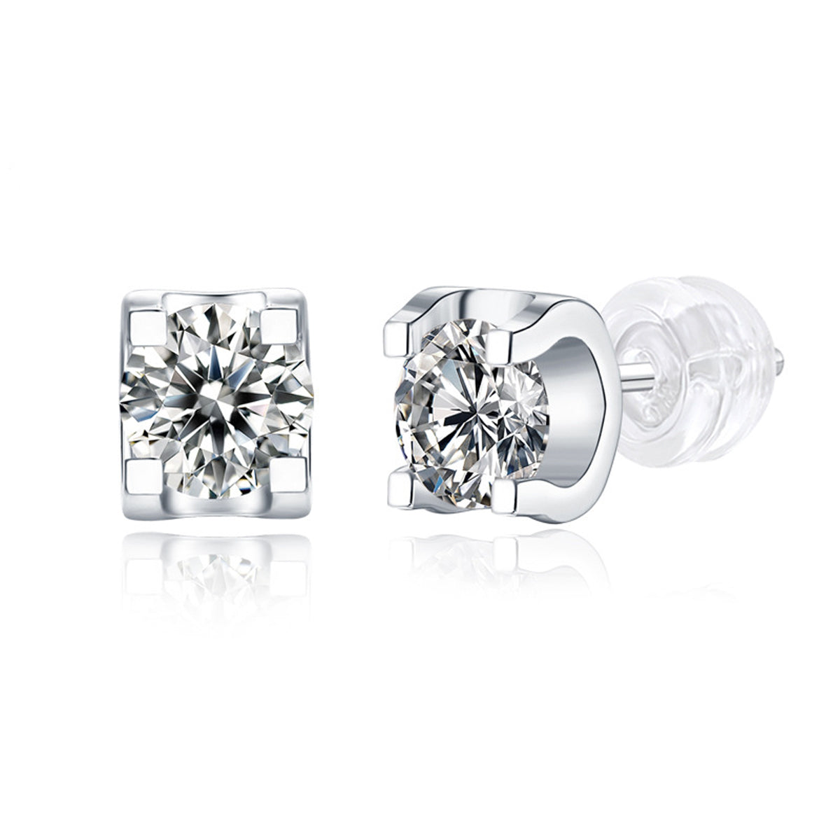 【#ME01·Classic】0.5-1CT S925 Sterling Silver Moissanite Earrings Daily
