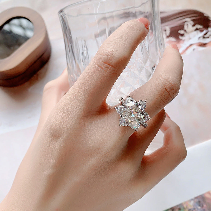 S925 Sterling Silver Moissanite Ring