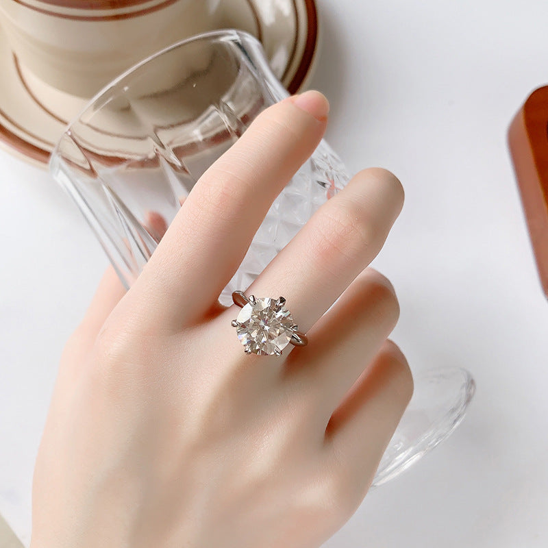 S925 Sterling Silver Moissanite Ring