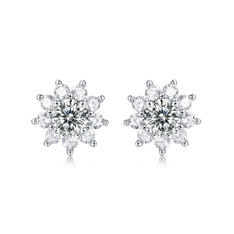 S925 Sterling Silver Moissanite Stud Earrings