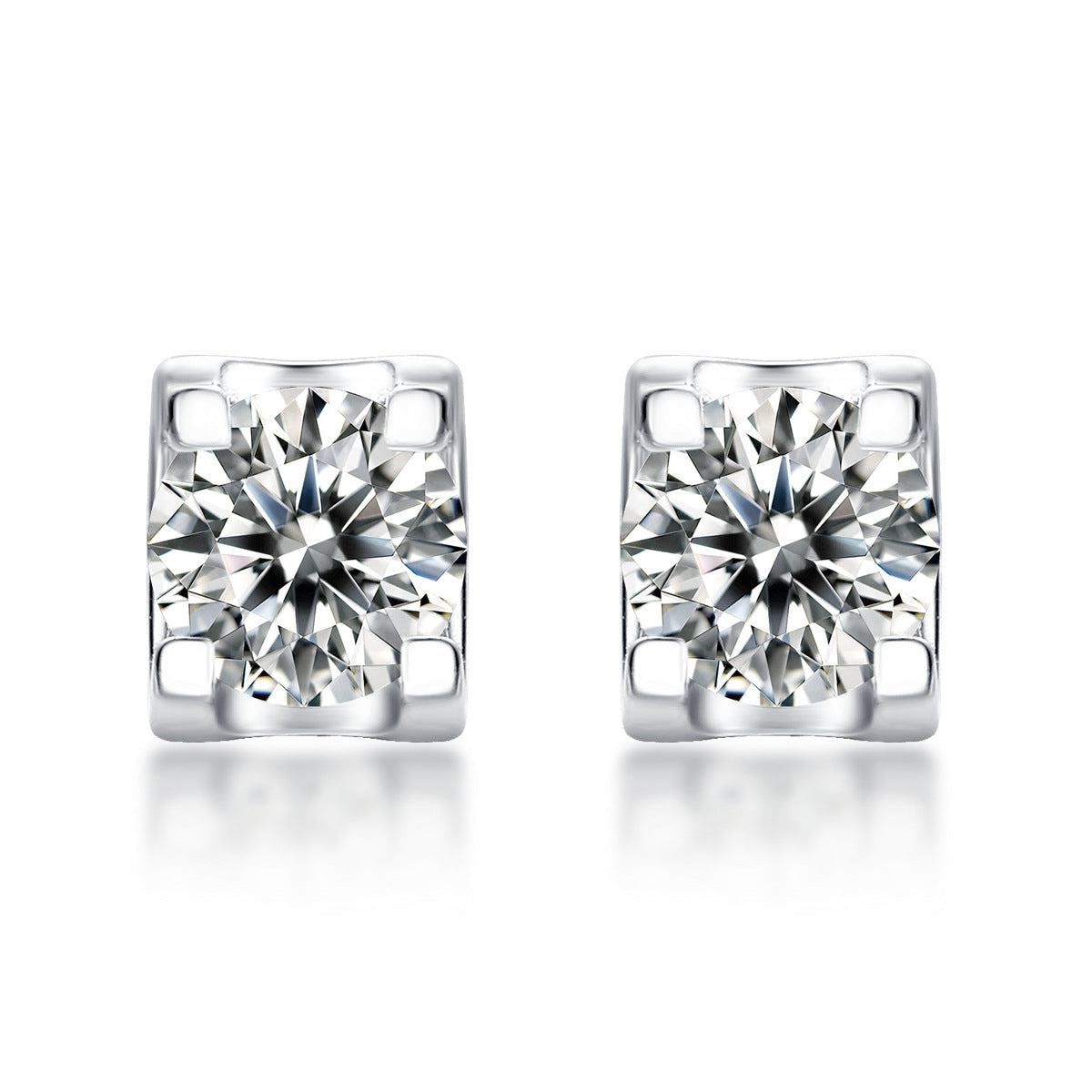 【#ME01·Classic】0.5-1CT S925 Sterling Silver Moissanite Earrings Daily