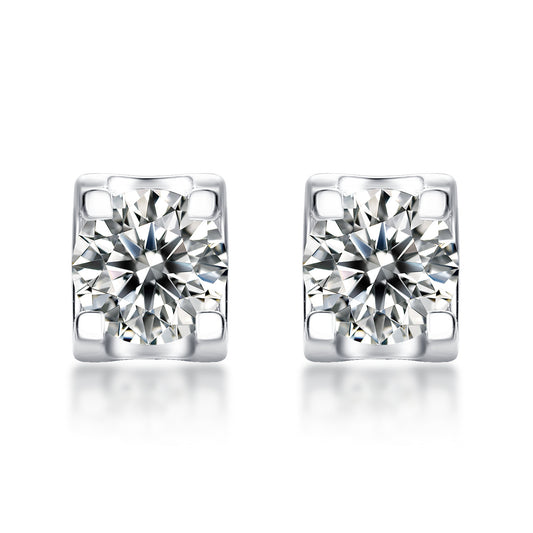 【#ME01·Classic】0.5-1CT S925 Sterling Silver Moissanite Earrings Daily