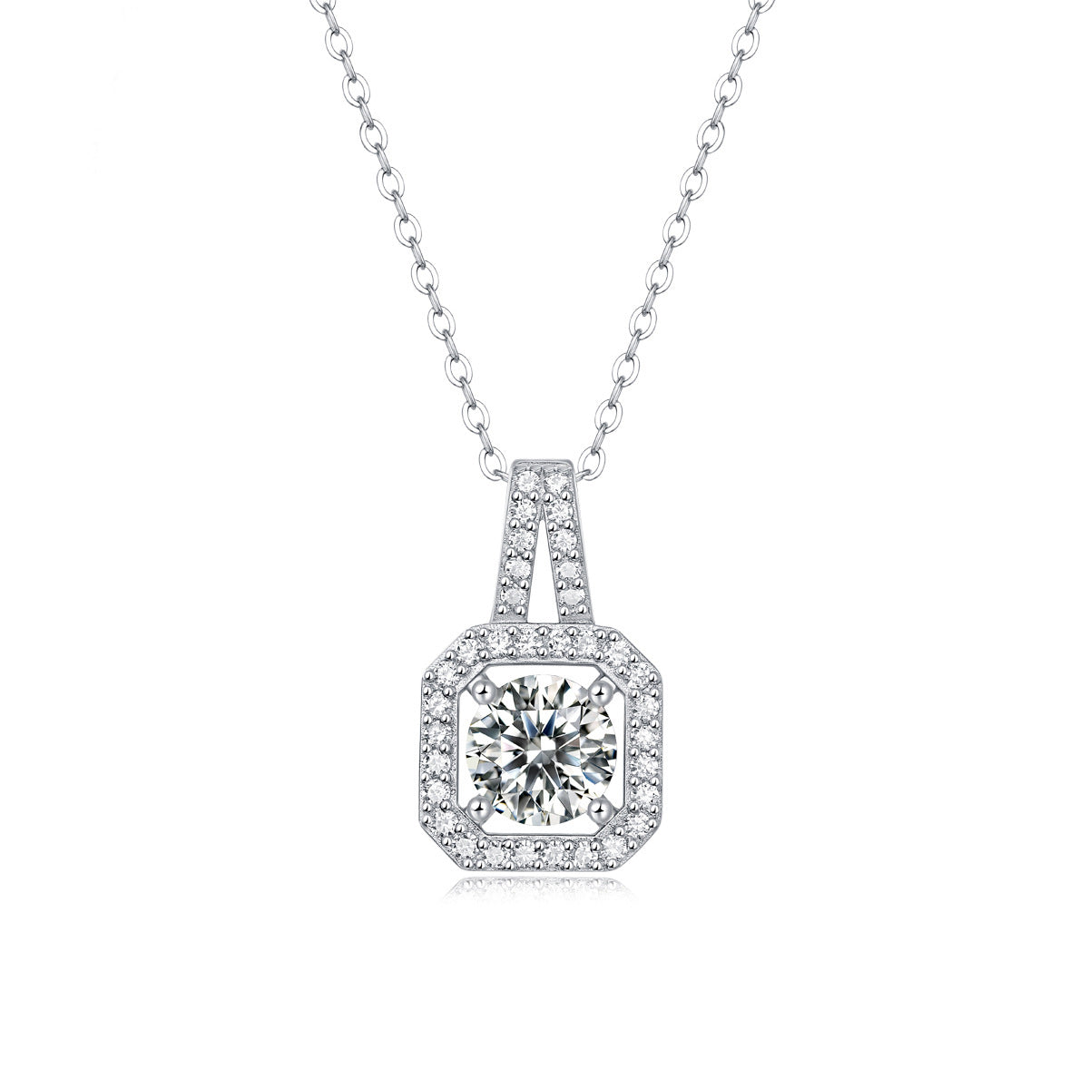 【#MP02·Blossom】18" S925 Sterling Silver Moissanite Pendant Daily