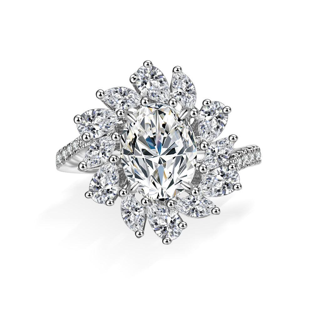 S925 Sterling Silver Moissanite Ring