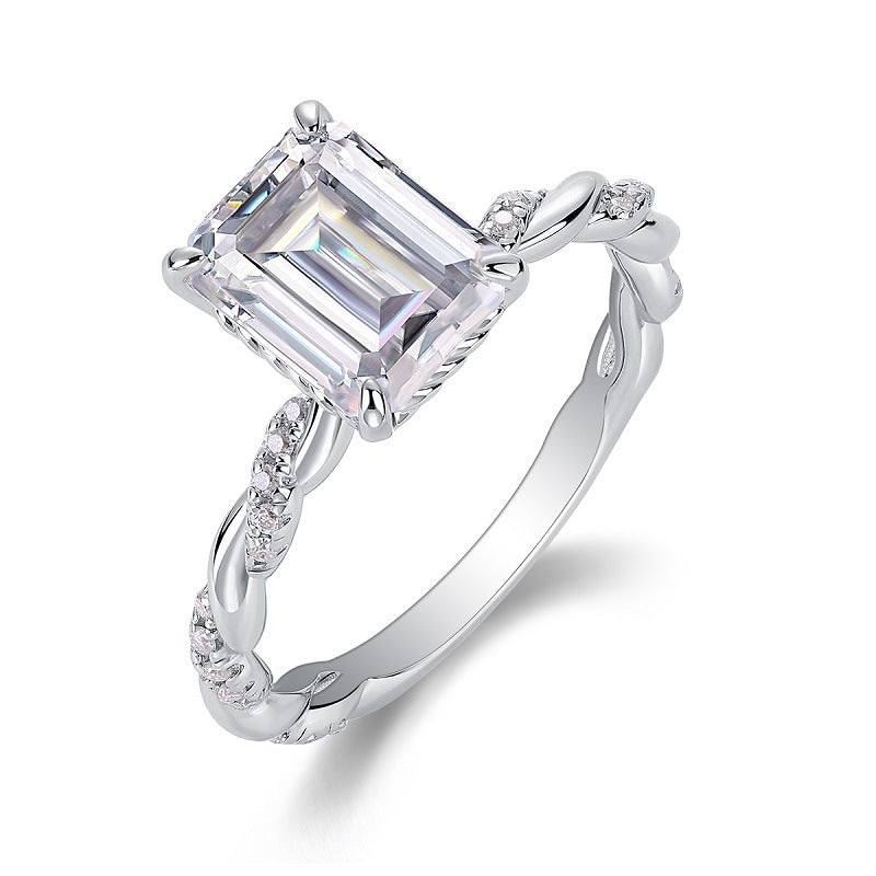 S925 Sterling Silver Moissanite Ring