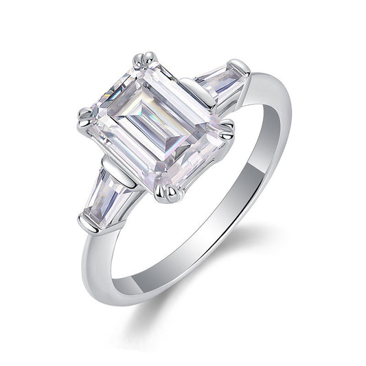 S925 Sterling Silver Moissanite Ring