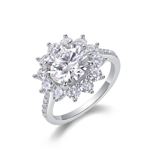 S925 Sterling Silver Moissanite Ring