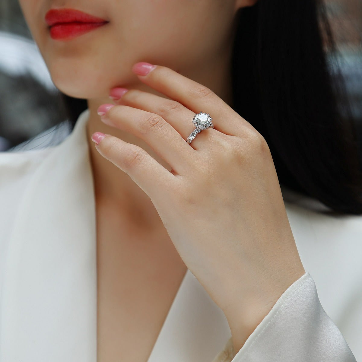 【#MR47·Wendy】2CT High Quality S925 Sterling Silver Moissanite Ring Fix Ring Band