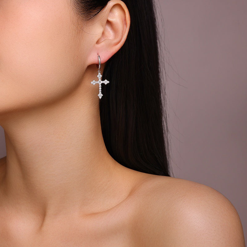 S925 Sterling Silver Moissanite Dangle Earrings