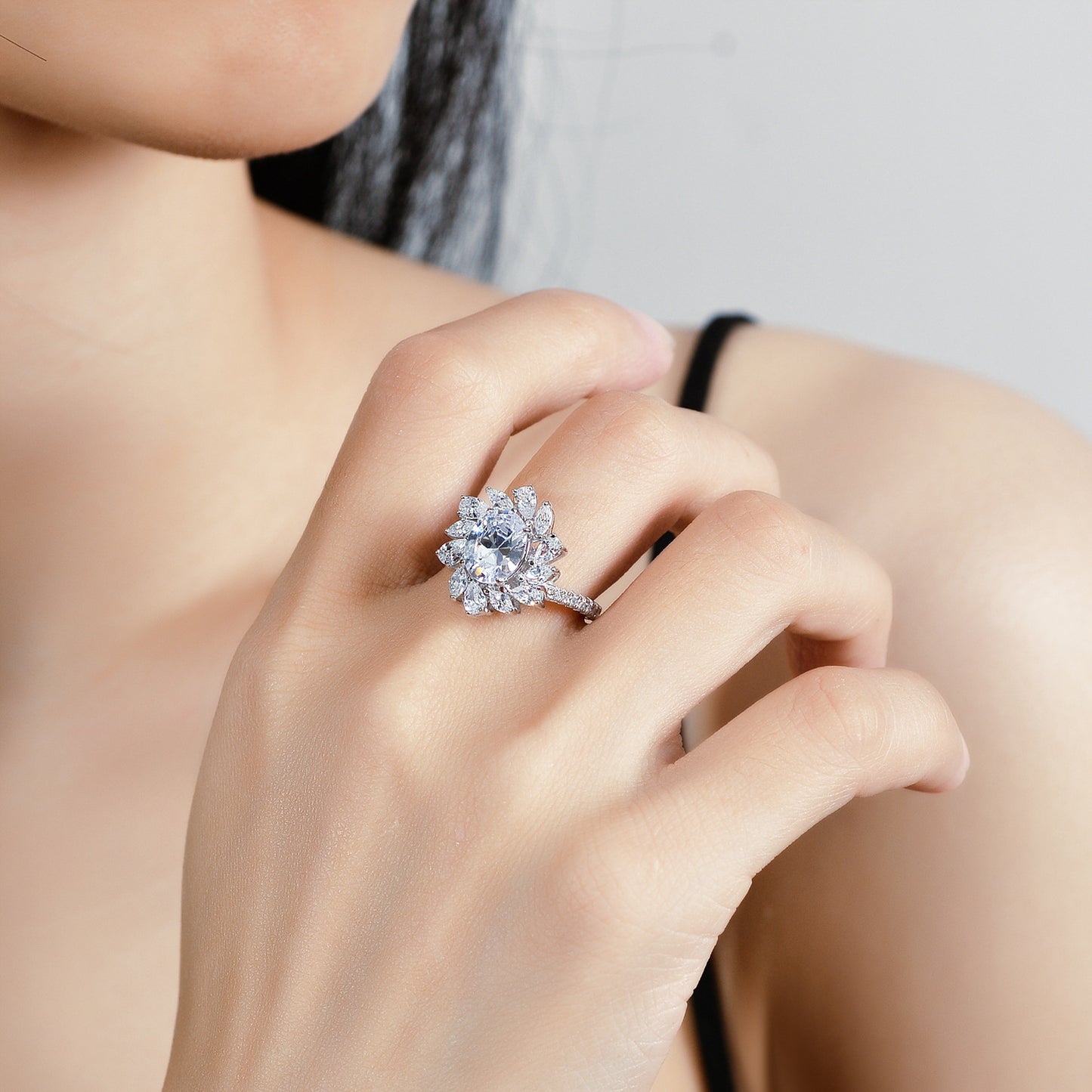 S925 Sterling Silver Moissanite Ring