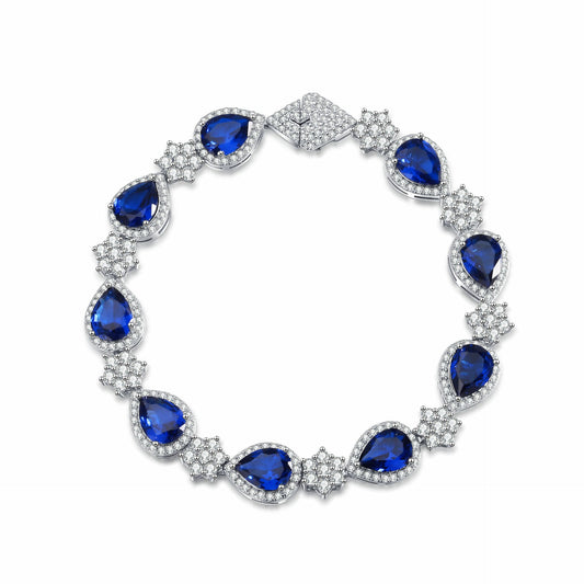 S925 Sterling Silver CZ Diamond Bracelet 16"