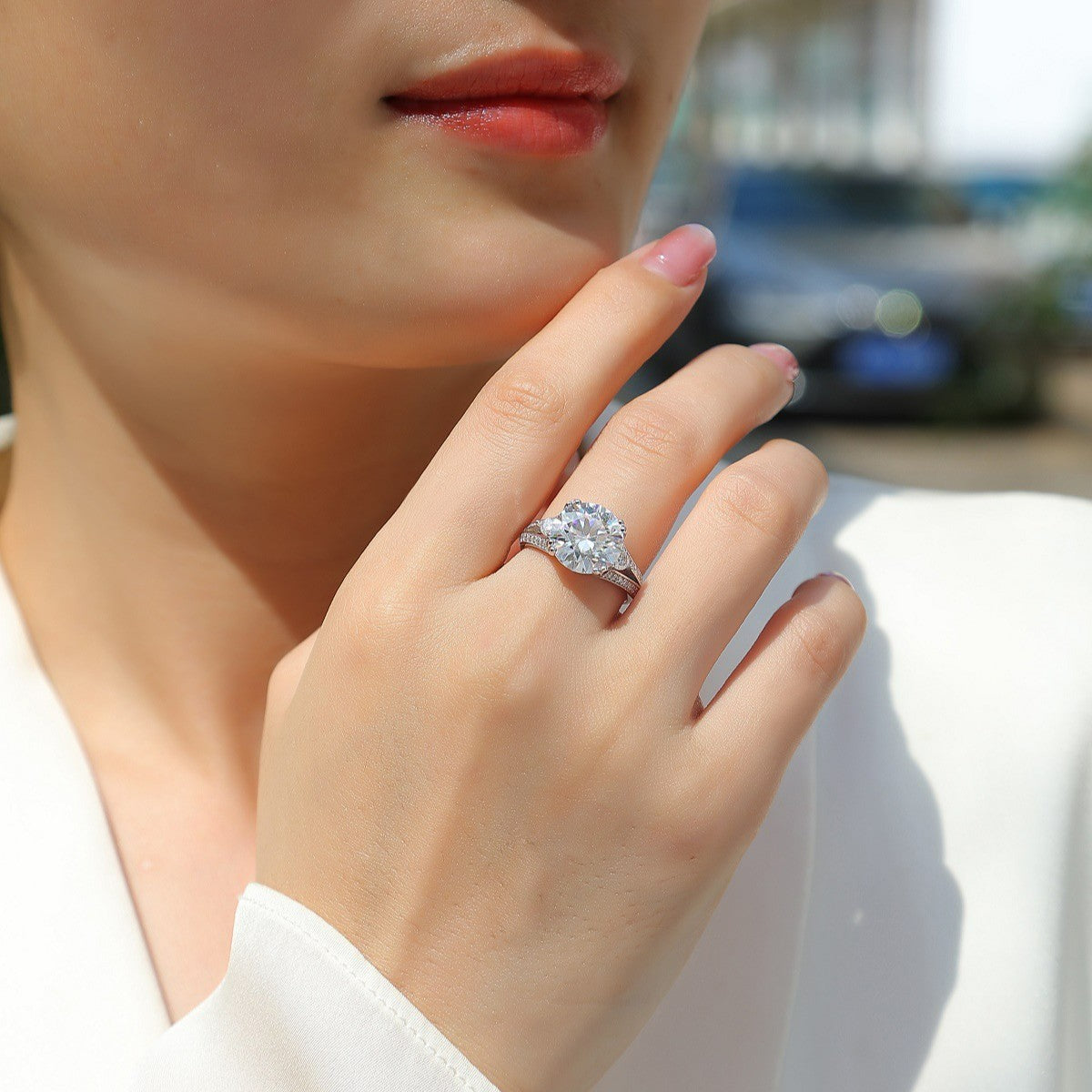 S925 Sterling Silver Moissanite Ring