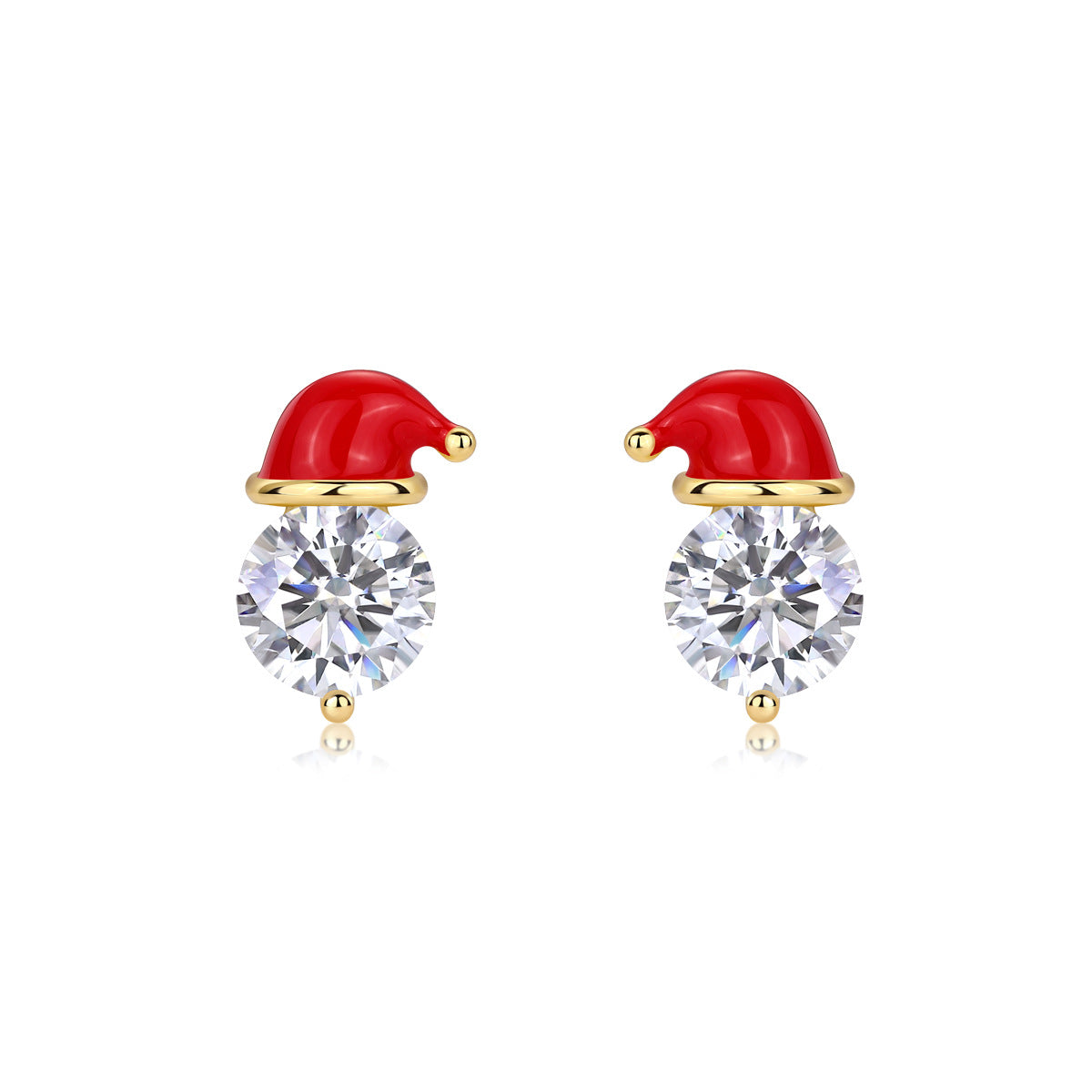 【#ME03·Santy】1CT Enamel S925 Sterling Silver Moissanite Earrings Daily
