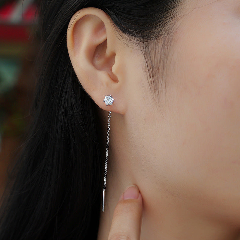 S925 Sterling Silver Moissanite Wired Earrings