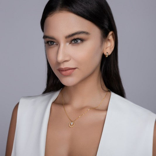 S925 Sterling Silver Moissanite Pendant Daily 18"