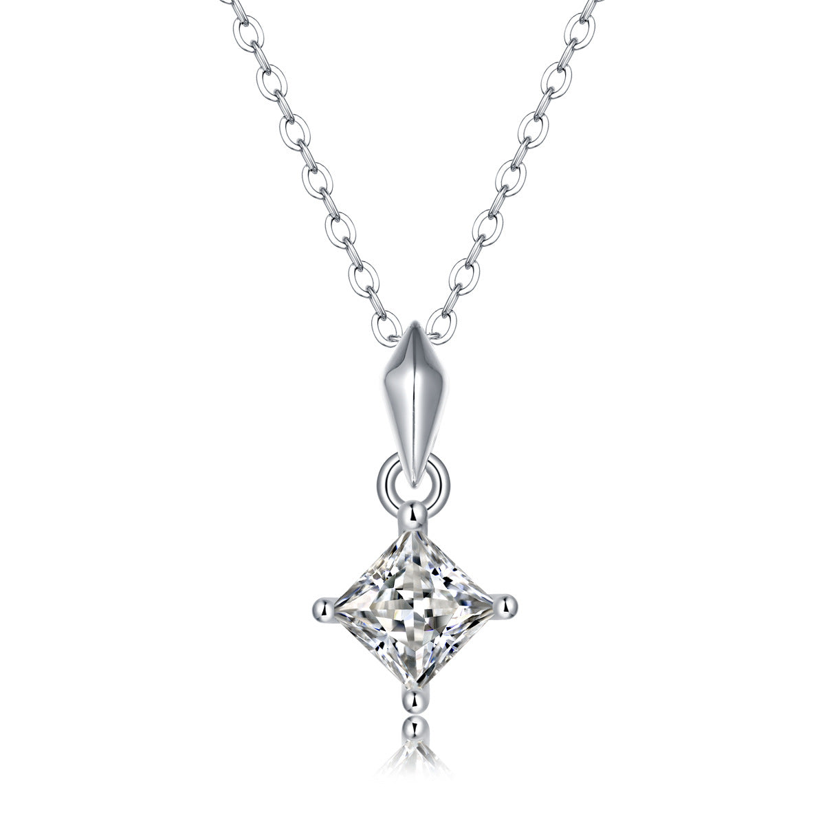 S925 Sterling Silver Moissanite Pendant Daily 18"