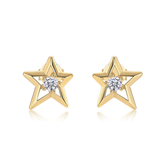 S925 Sterling Silver Moissanite Stud Earrings