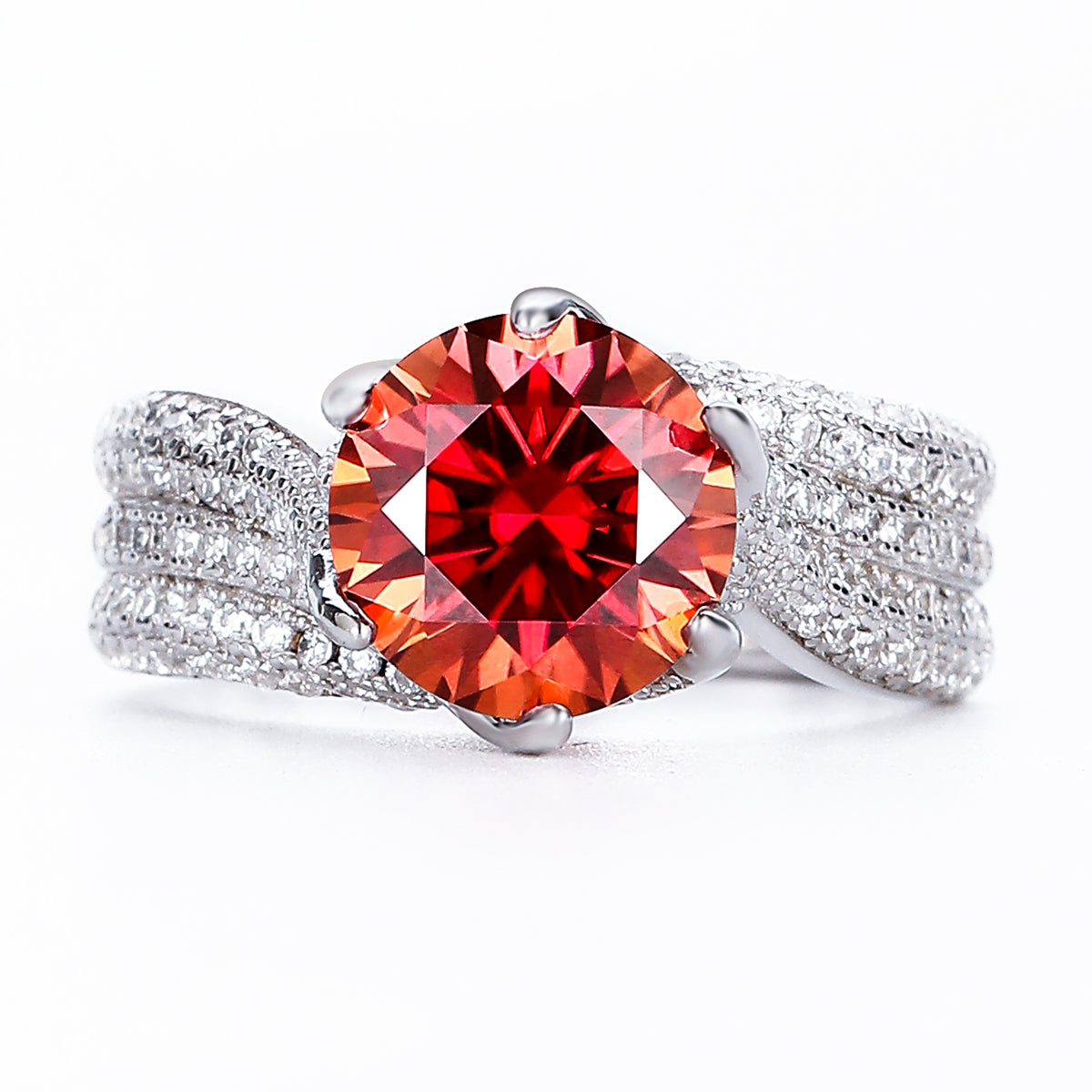 【#R08·The Queen】3-5CT S925 Sterling Silver Moissanite Ring Fixed Ring Band