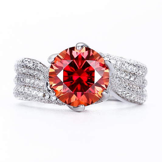 【#R08·The Queen】3-5CT S925 Sterling Silver Moissanite Ring Fixed Ring Band