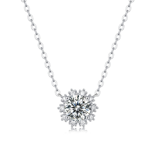 S925 Sterling Silver Moissanite Pendant Daily 18"