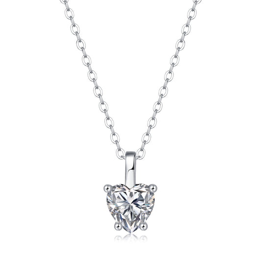 S925 Sterling Silver Moissanite Pendant Daily 18"