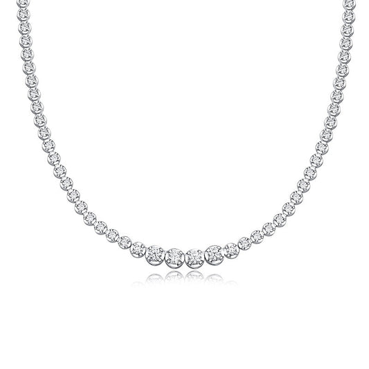 S925 Sterling Silver Moissanite Pendant Daily 18"