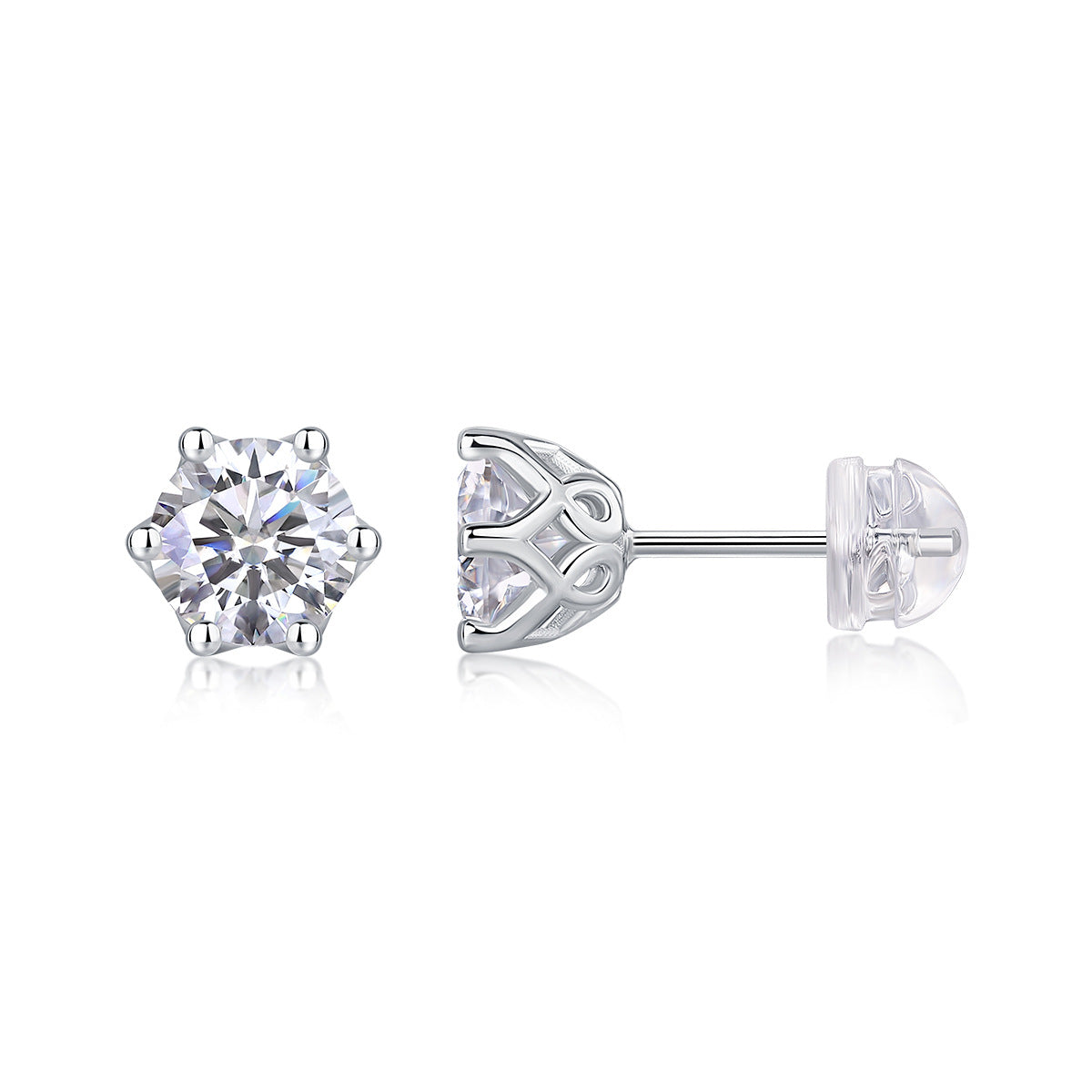 【#ME06·Lily】0.5-1CT S925 Sterling Silver Moissanite Earrings Daily