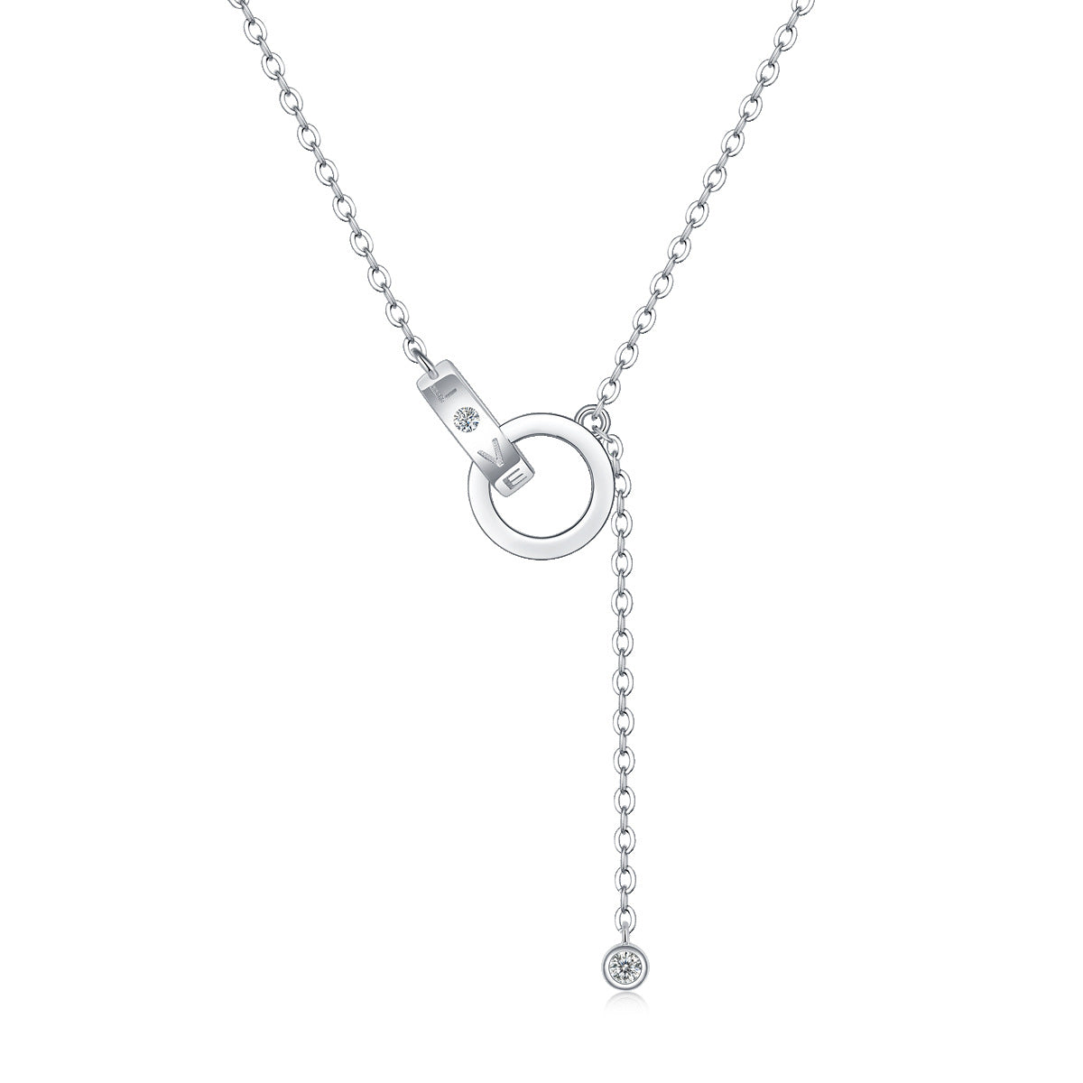 S925 Sterling Silver Moissanite Pendant Daily 18"