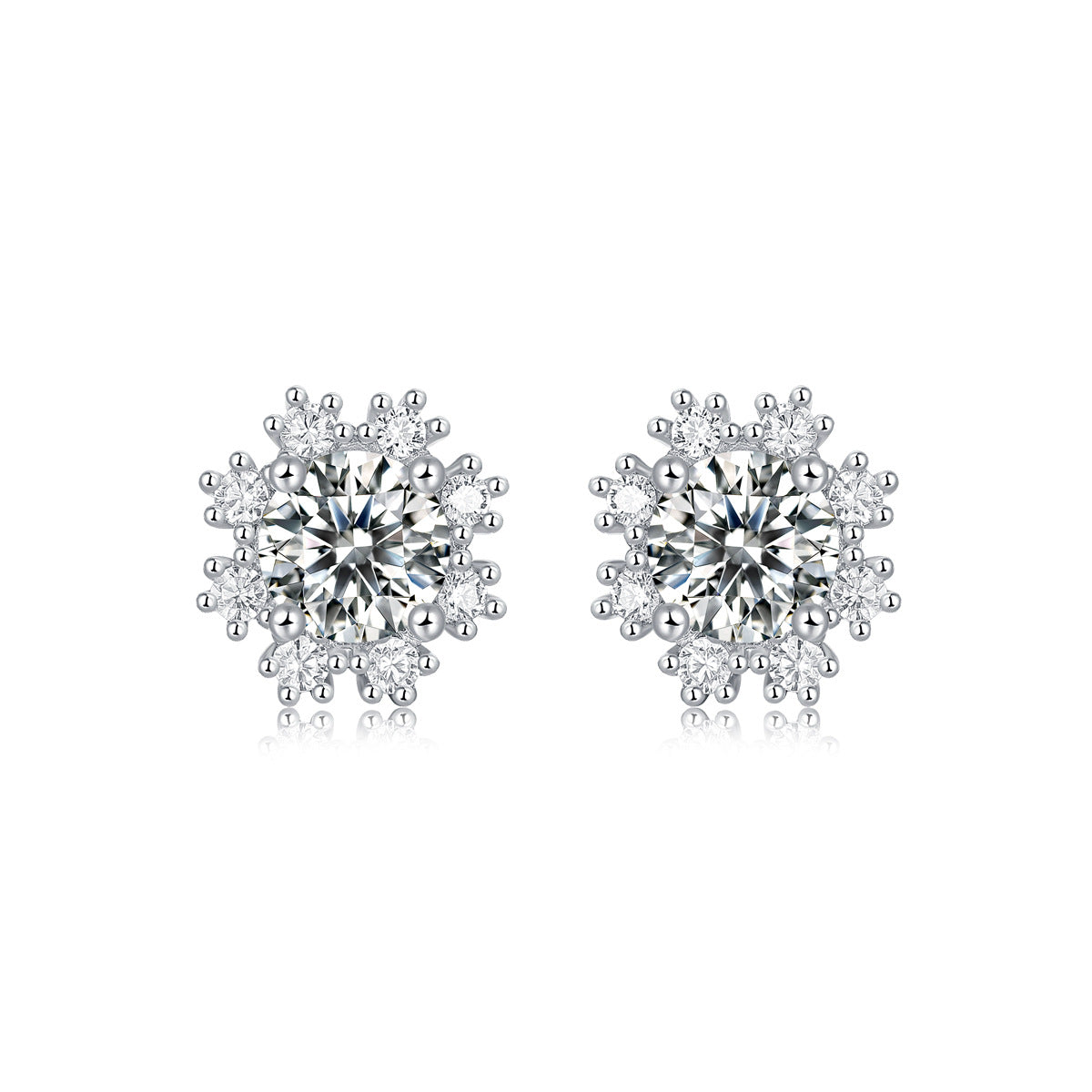 S925 Sterling Silver Moissanite Stud Earrings